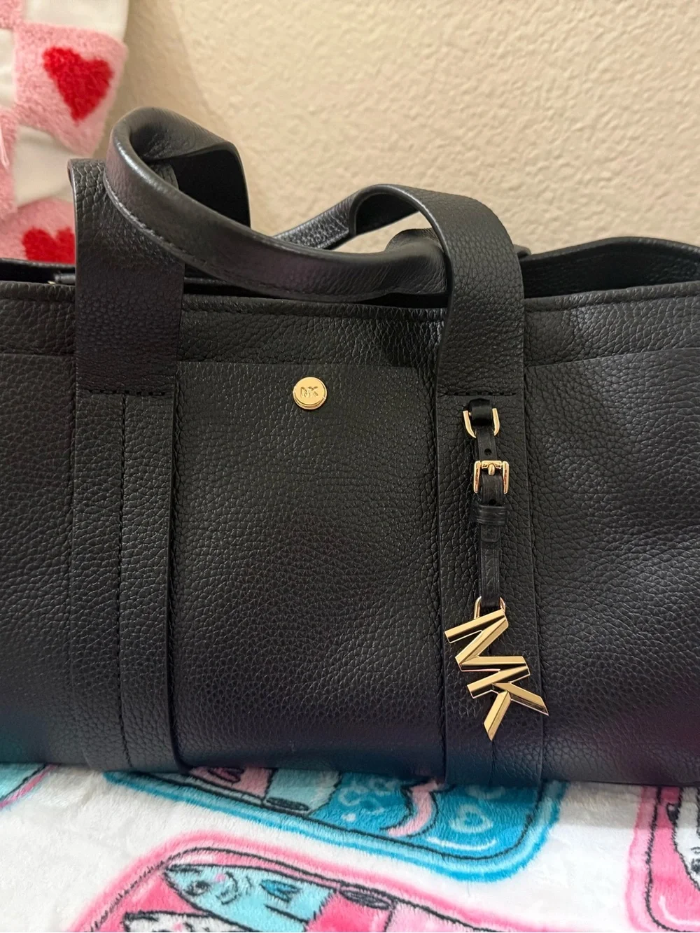 Michael Kors Black Pebbled Small Romee Satchel